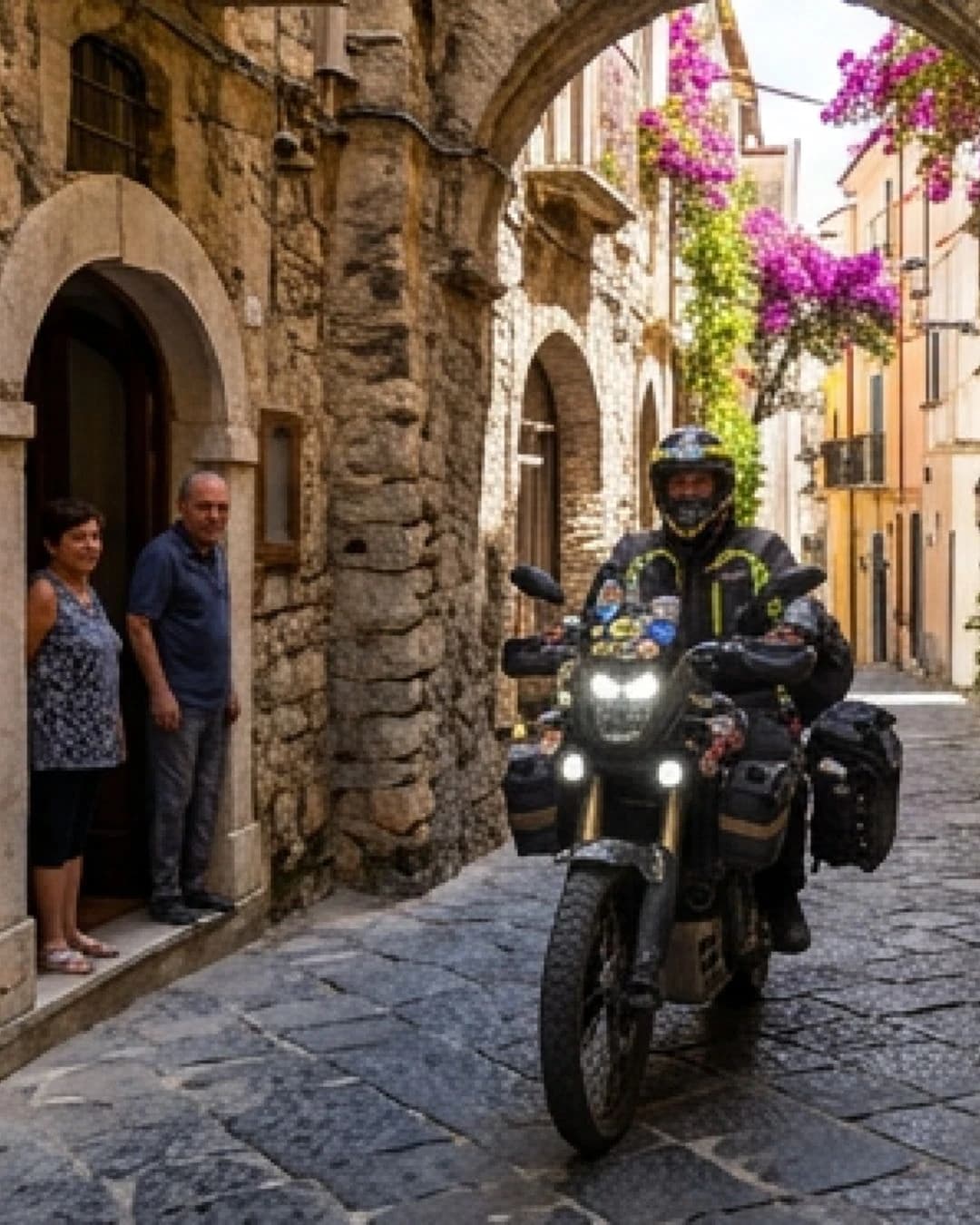 Traffic and buses on the SS163 Amalfi Coast