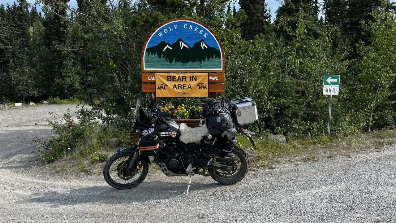 Wolf Creek Campground bear-warning sign on the Dalton Highway