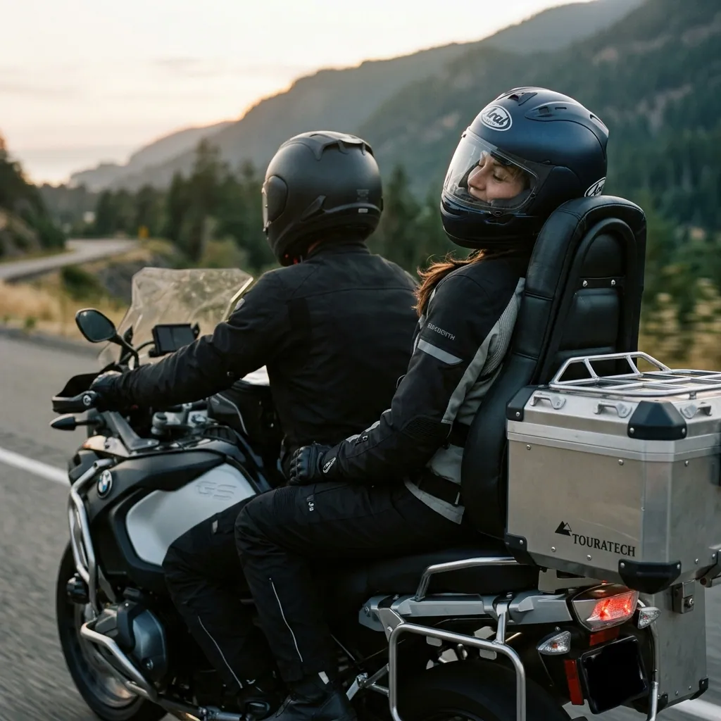 Passenger posture and comfort on a motorcycle