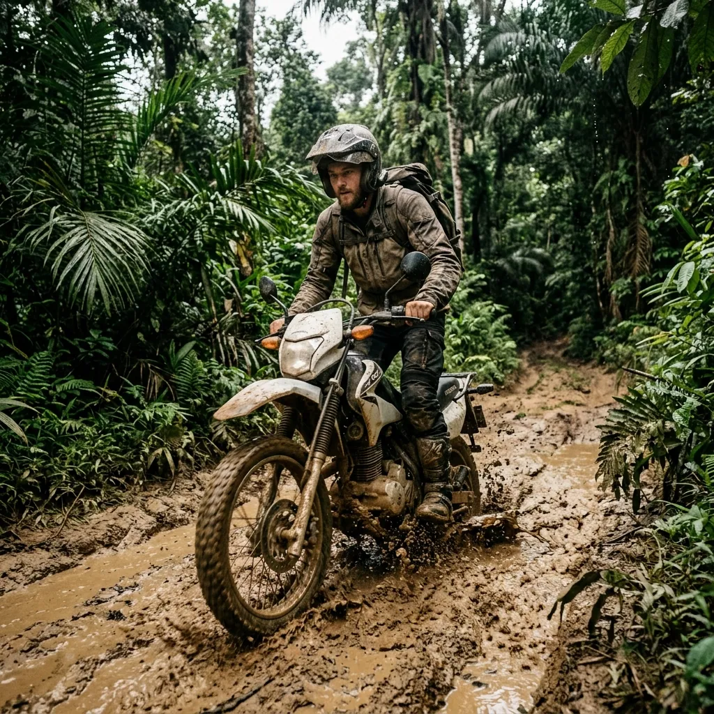 Advantages of small bikes in difficult terrain: agility and light weight off-road